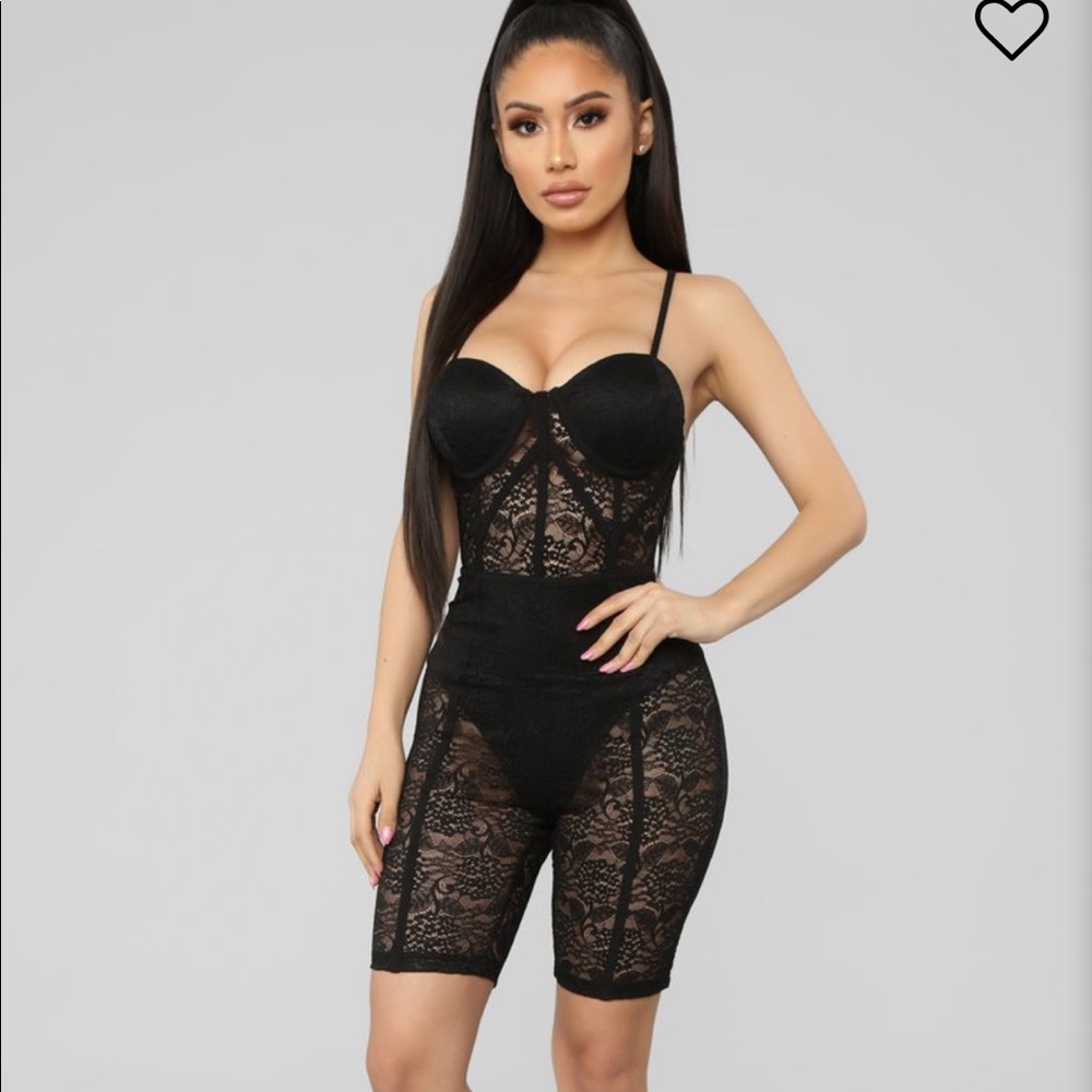 Sky Is The Limit Black Lace Romper